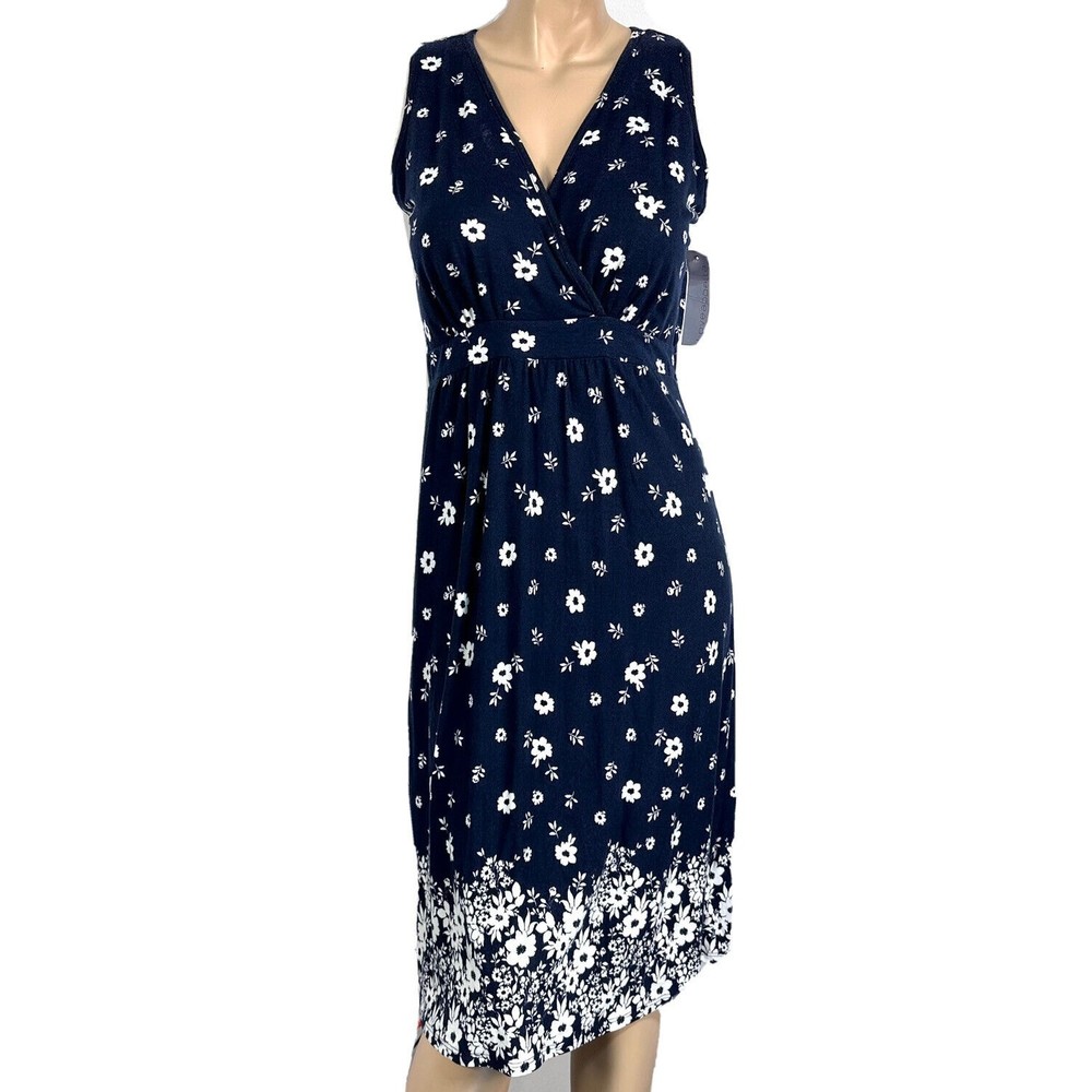 Loveappella Maternity Elijah Dress Navy Floral Cut Out Back StitchFix Size L NWT